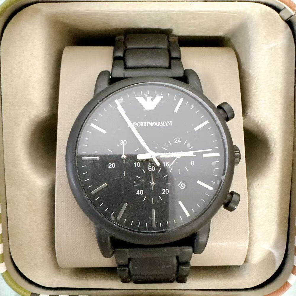 Emporio Armani AR1895 Classic Black Dial Brushed Black Men's Watch